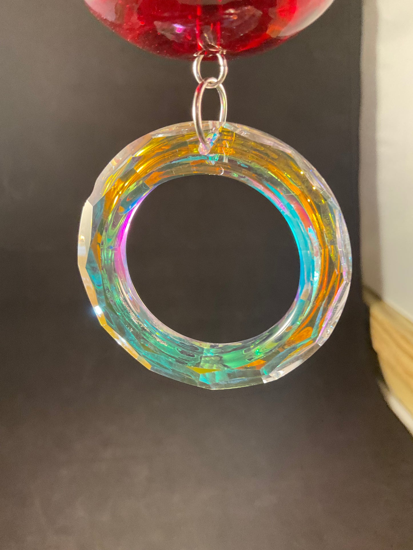Hand-Blown Glass, Crystal & Amethyst Window Hanger