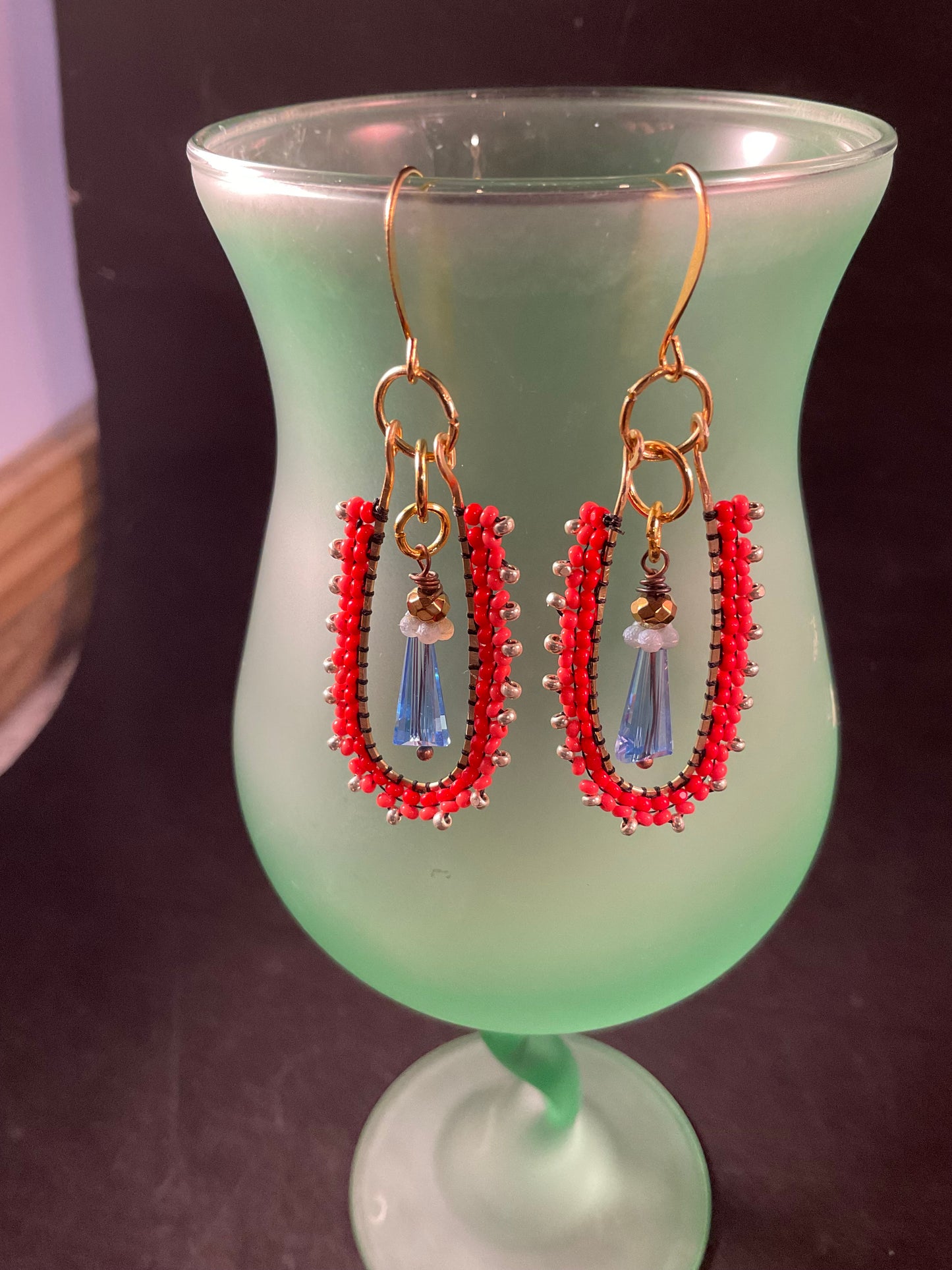 Fire & Ice Hand-Beaded Crystal Drop Earrings