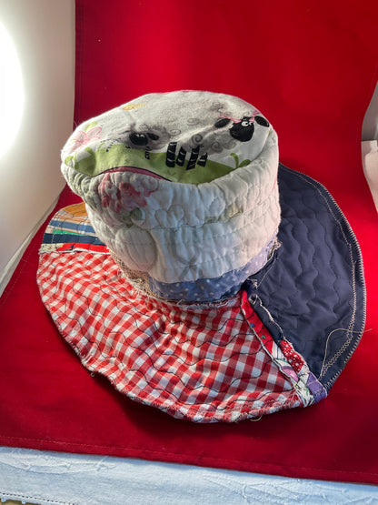 Dorothy Jean Reversible Quilt Hat – Sheep & Sweetheart Edition