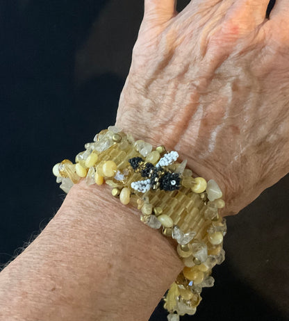 Honey Behive — Hand-Beaded Bee Bracelet