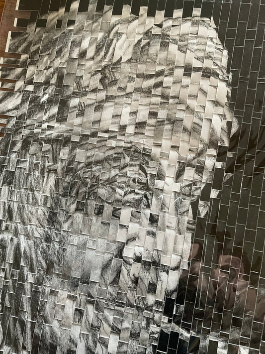 THE SMOKER - Woven pencil drawing