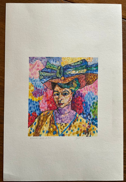 Pencil- LADY WITH A HAT drawing
