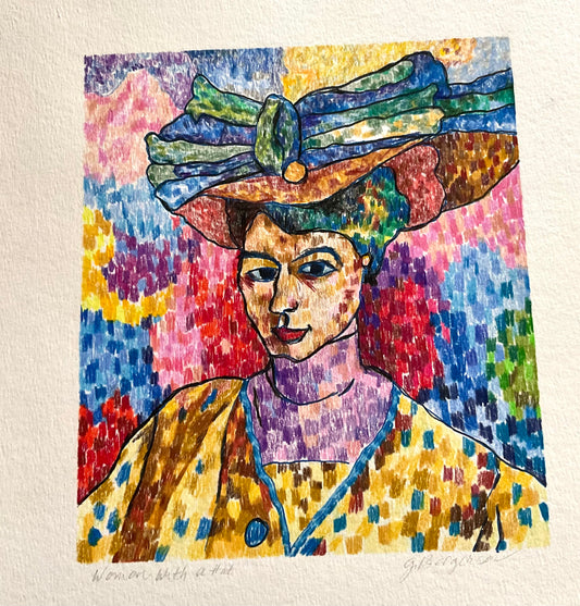 Pencil- LADY WITH A HAT drawing