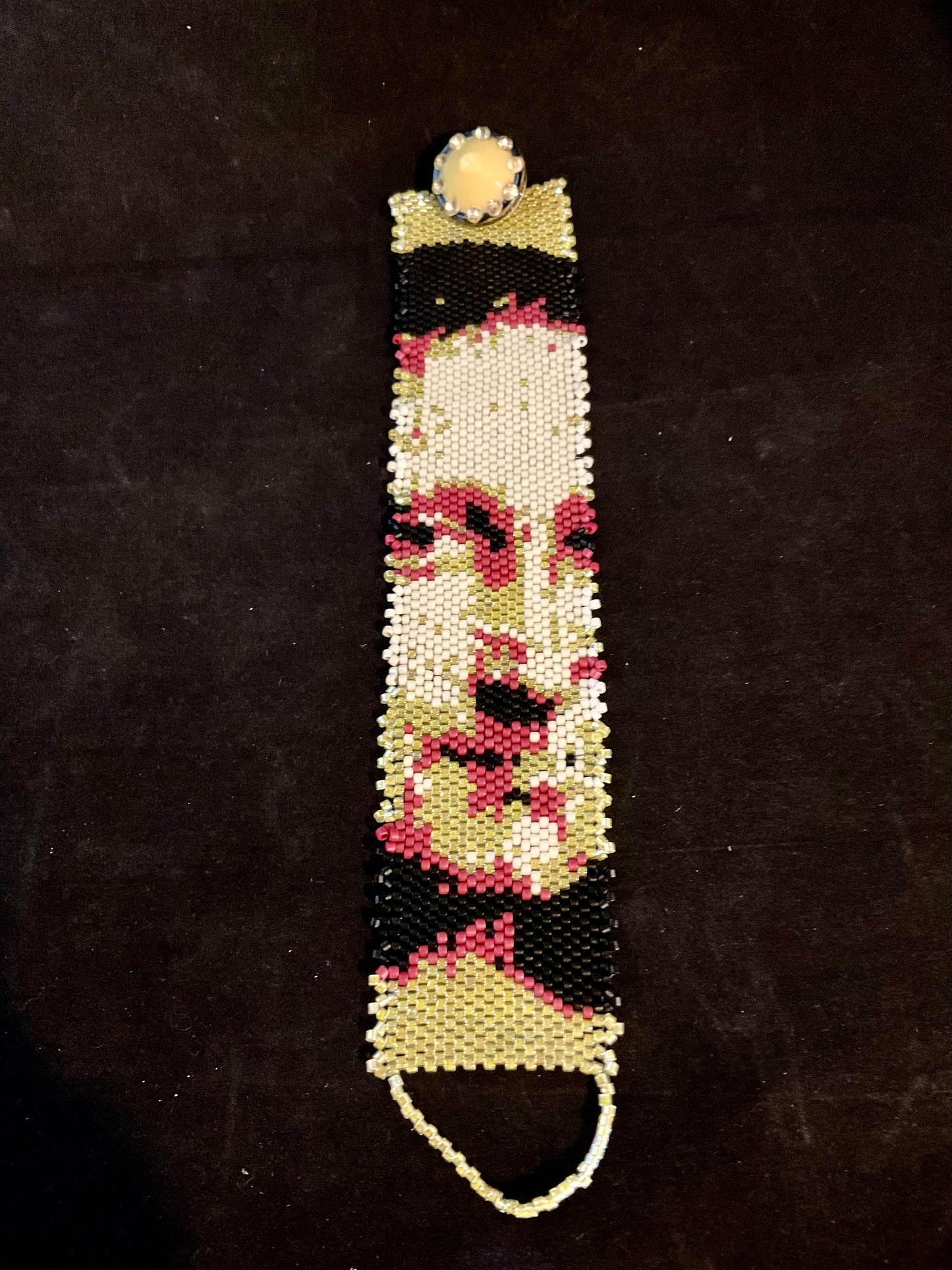 Mona Lisa Peyote Stitch Beaded Bracelet – 7-Inch Wrist