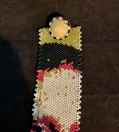 Mona Lisa Peyote Stitch Beaded Bracelet – 7-Inch Wrist