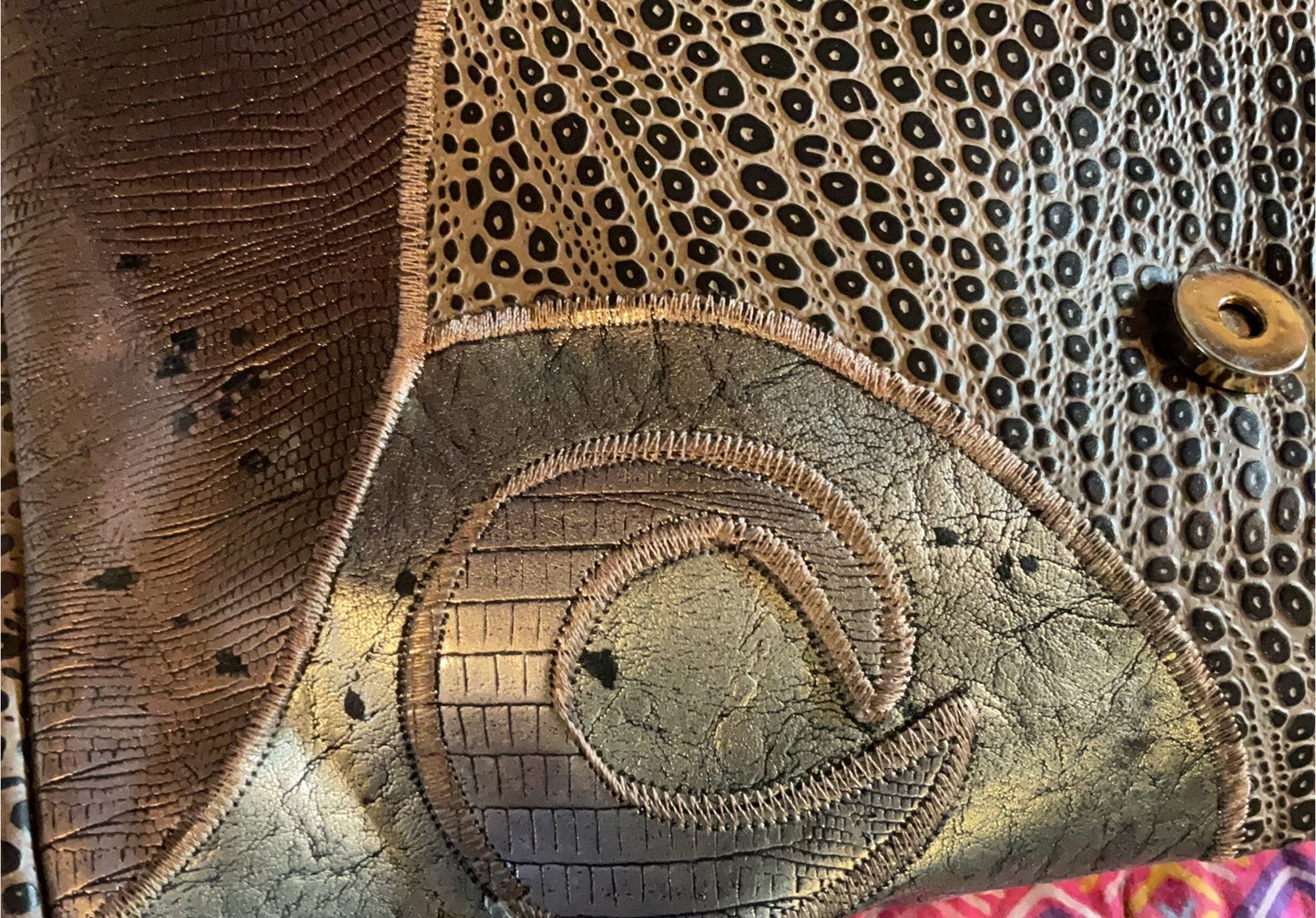 Vintage 1970s Jaguar Clasp Convertible Clutch Bag – Snakeskin Style Retro Shoulder Bag