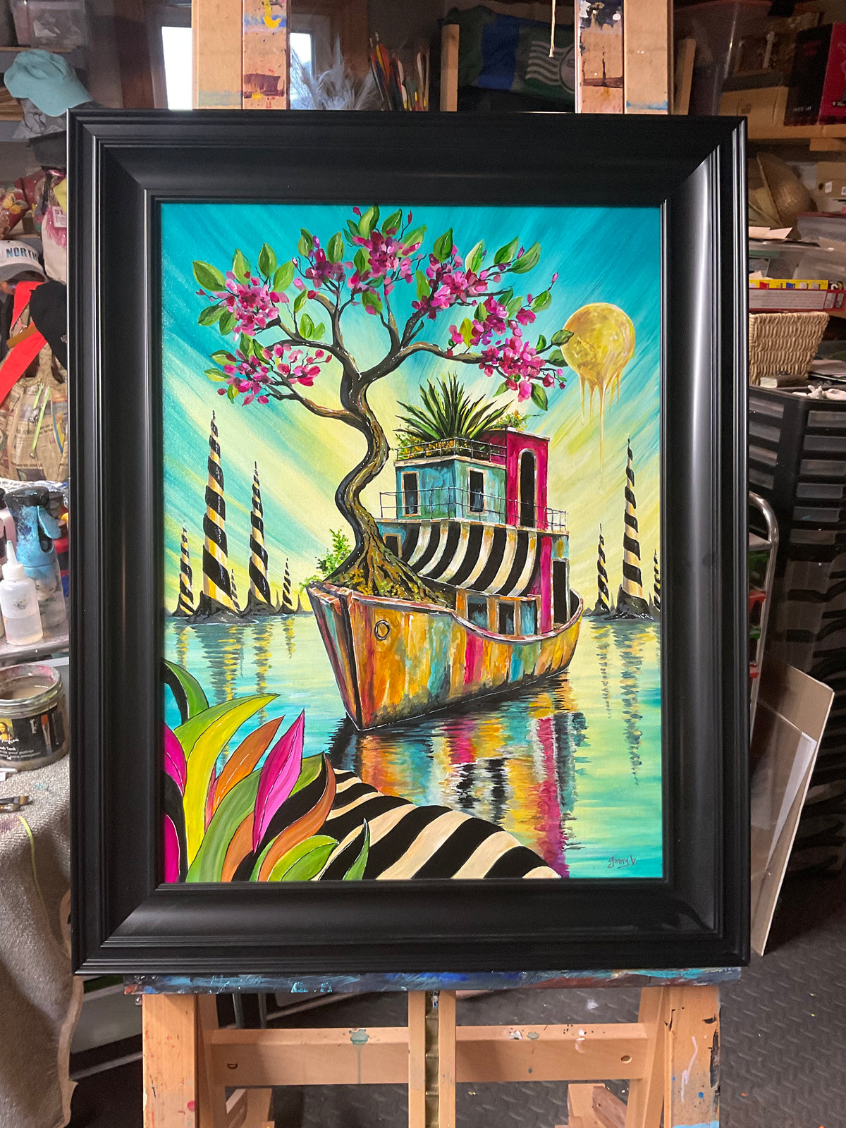 Drifting Towards Elsewhere | Framed Acrylic Painting