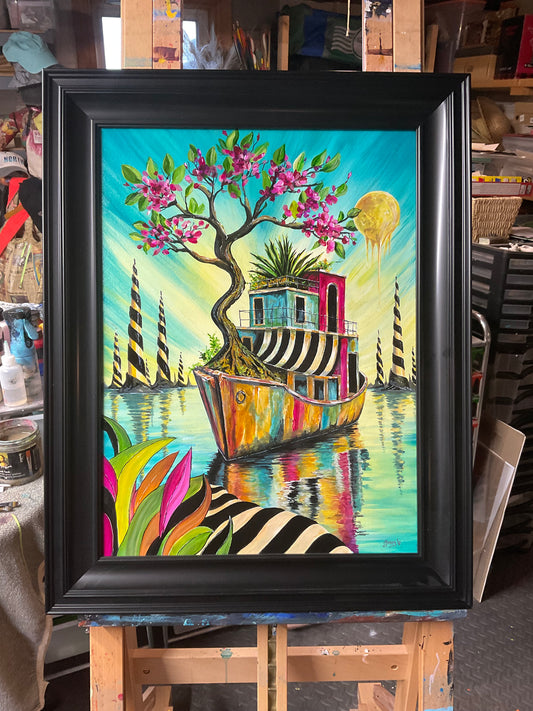 Drifting Towards Elsewhere | Framed Acrylic Painting