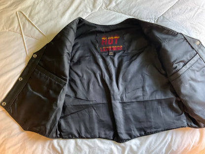 Airbrushed Batman Leather Vest & Motorcycle Chaps Set
