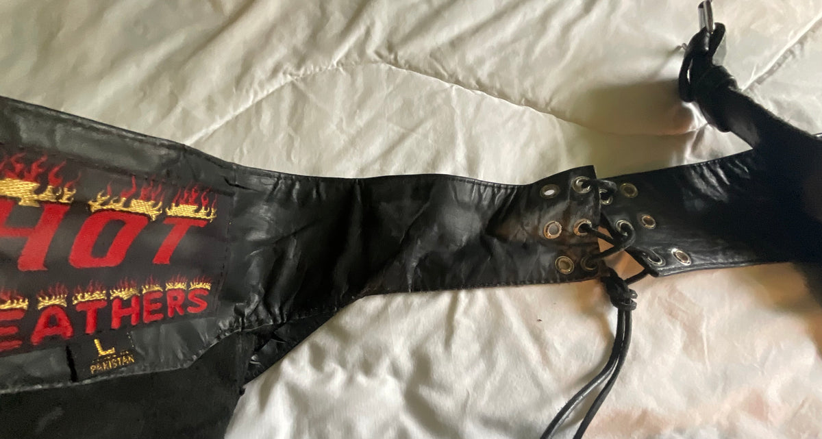 Airbrushed Batman Leather Vest & Motorcycle Chaps Set