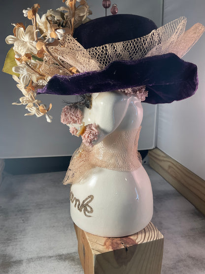 Vintage Poodle Bank with Flowered Hat