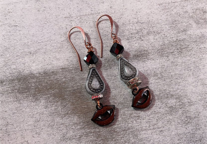 Vampire Kiss Crystal Drop Earrings