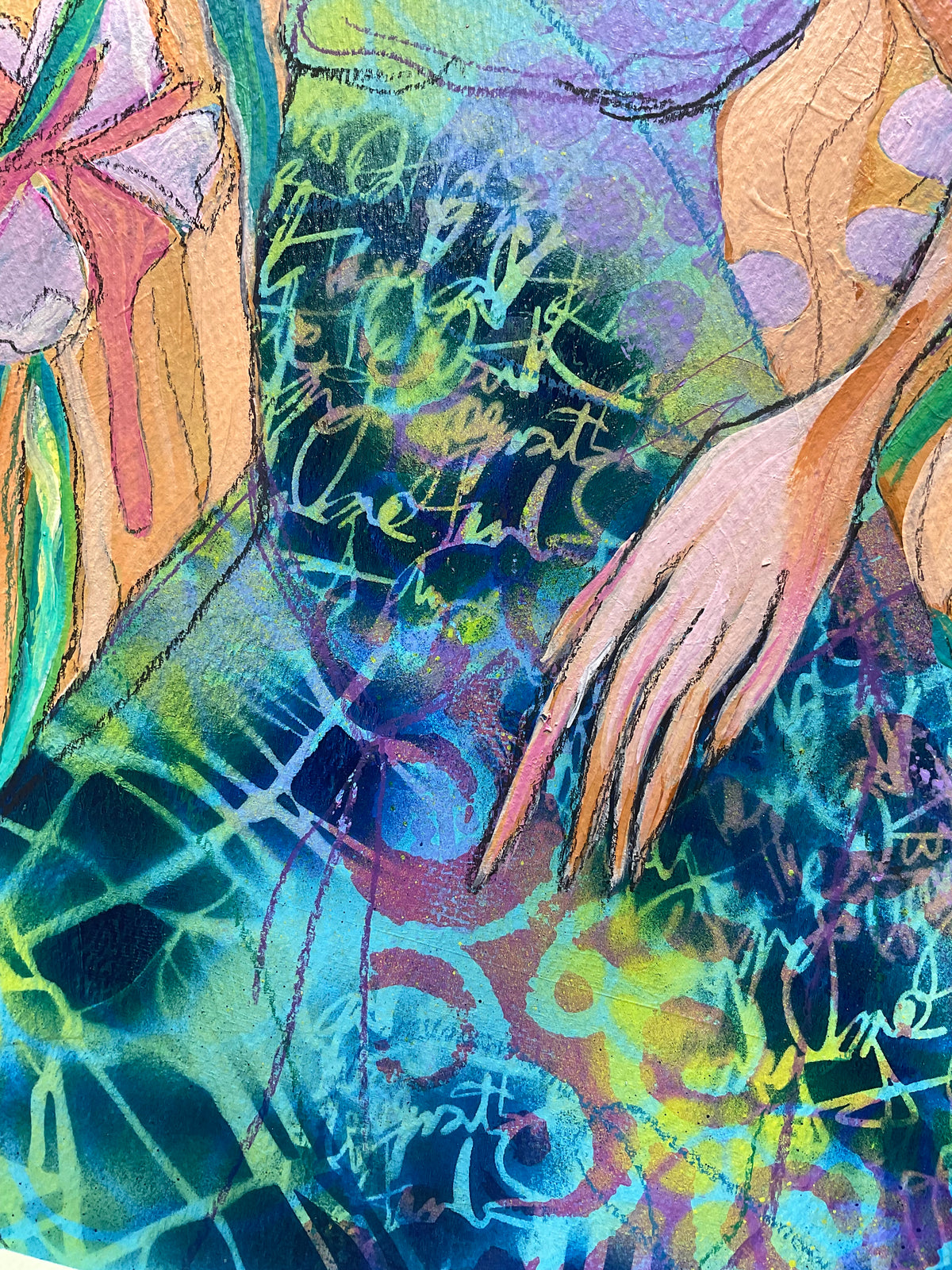 Tropical State of Mind – Framed Original Mixed Media Woman Painting