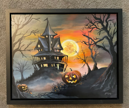 A Most Peculiar Address – Framed Halloween Painting