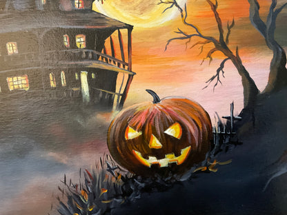 A Most Peculiar Address – Framed Halloween Painting
