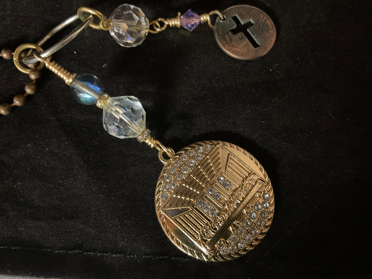 The Last Supper Necklace – 32-Inch Ball Chain & Vintage Crystals