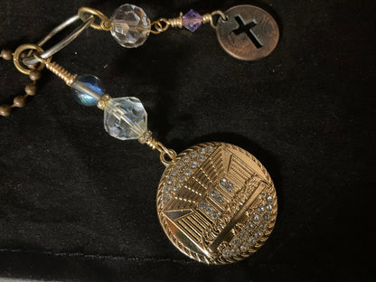 The Last Supper Necklace – 32-Inch Ball Chain & Vintage Crystals