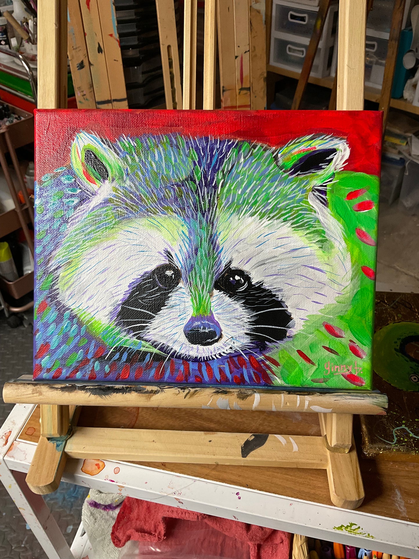 Ruckus the Raccoon painting