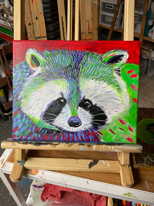Ruckus the Raccoon painting