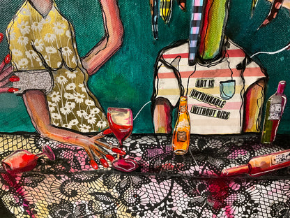 Mixed Media Painting - Family Drama