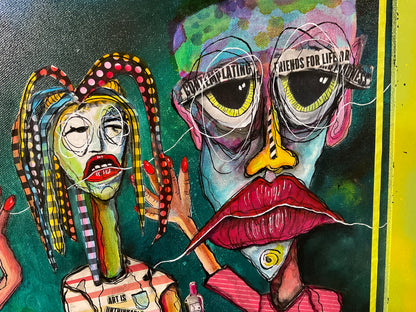 Mixed Media Painting - Family Drama