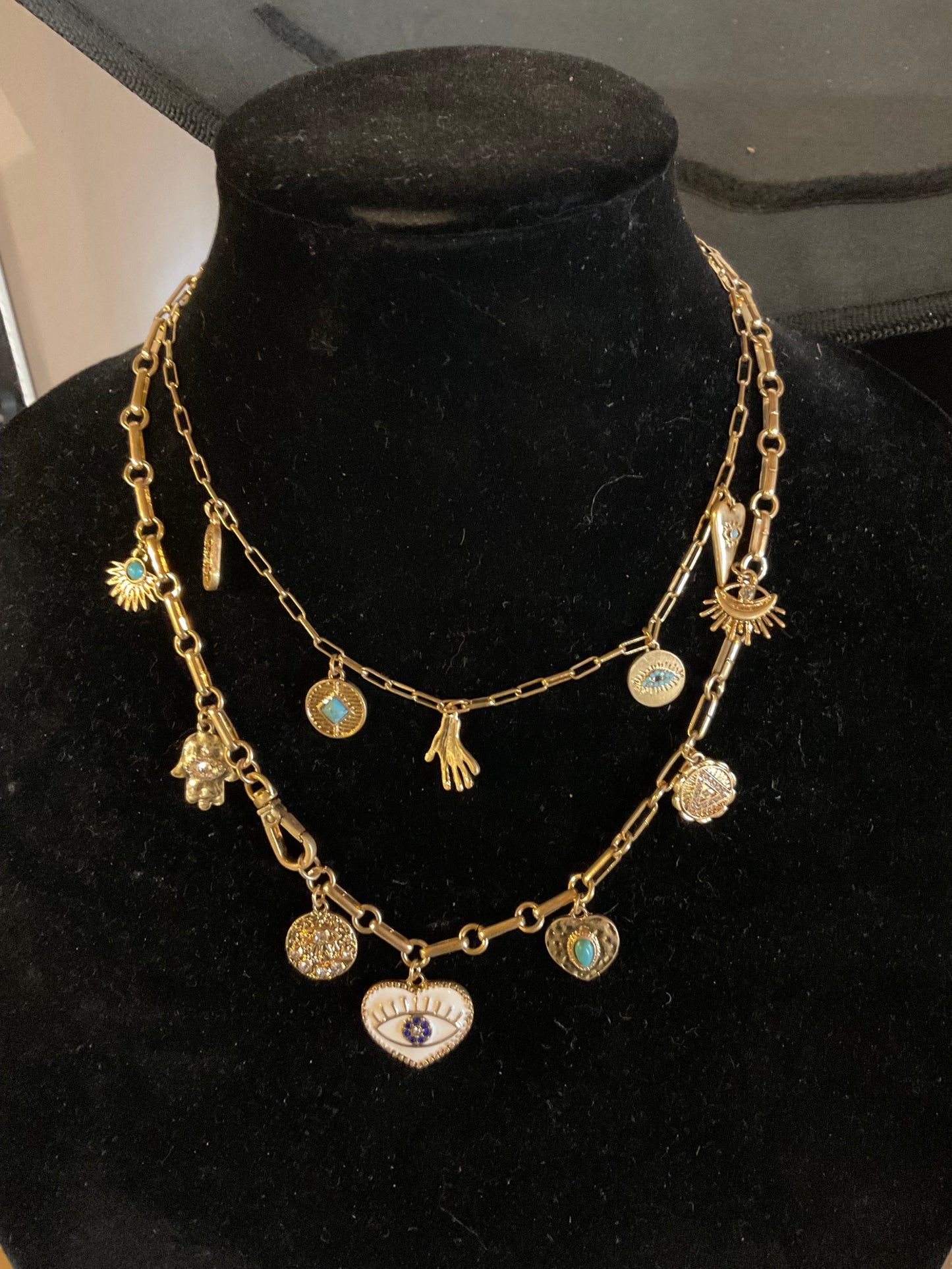 Necklace - Eye Of The Gold Charms