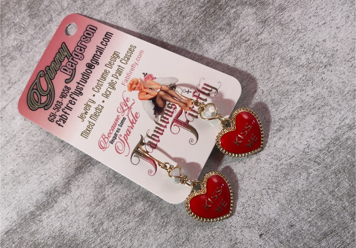 Kiss Me Darling Heart Drop Earrings”