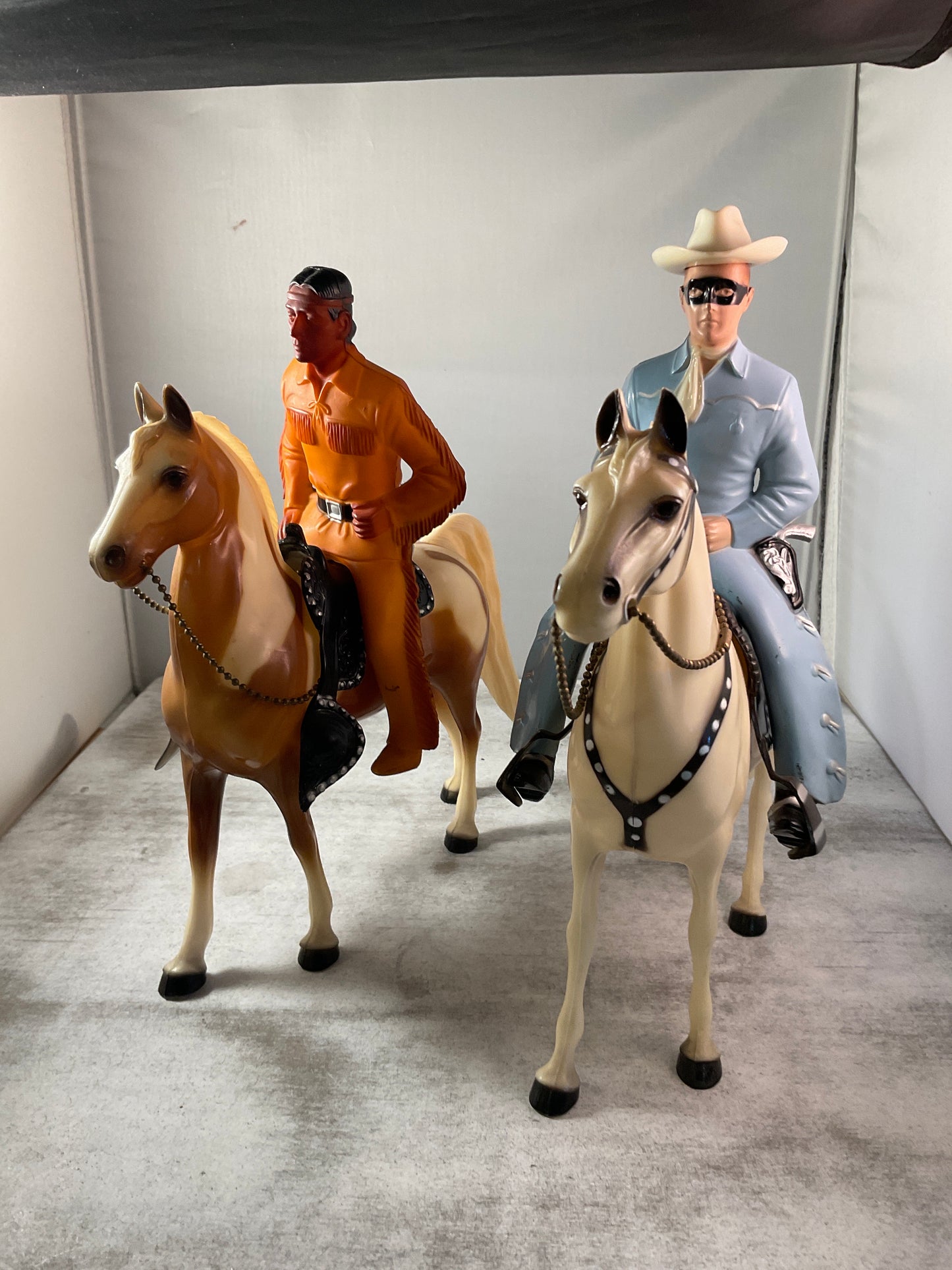 Vintage Lone Ranger & Tonto Horseback Figures | Retro Western Collectible Set