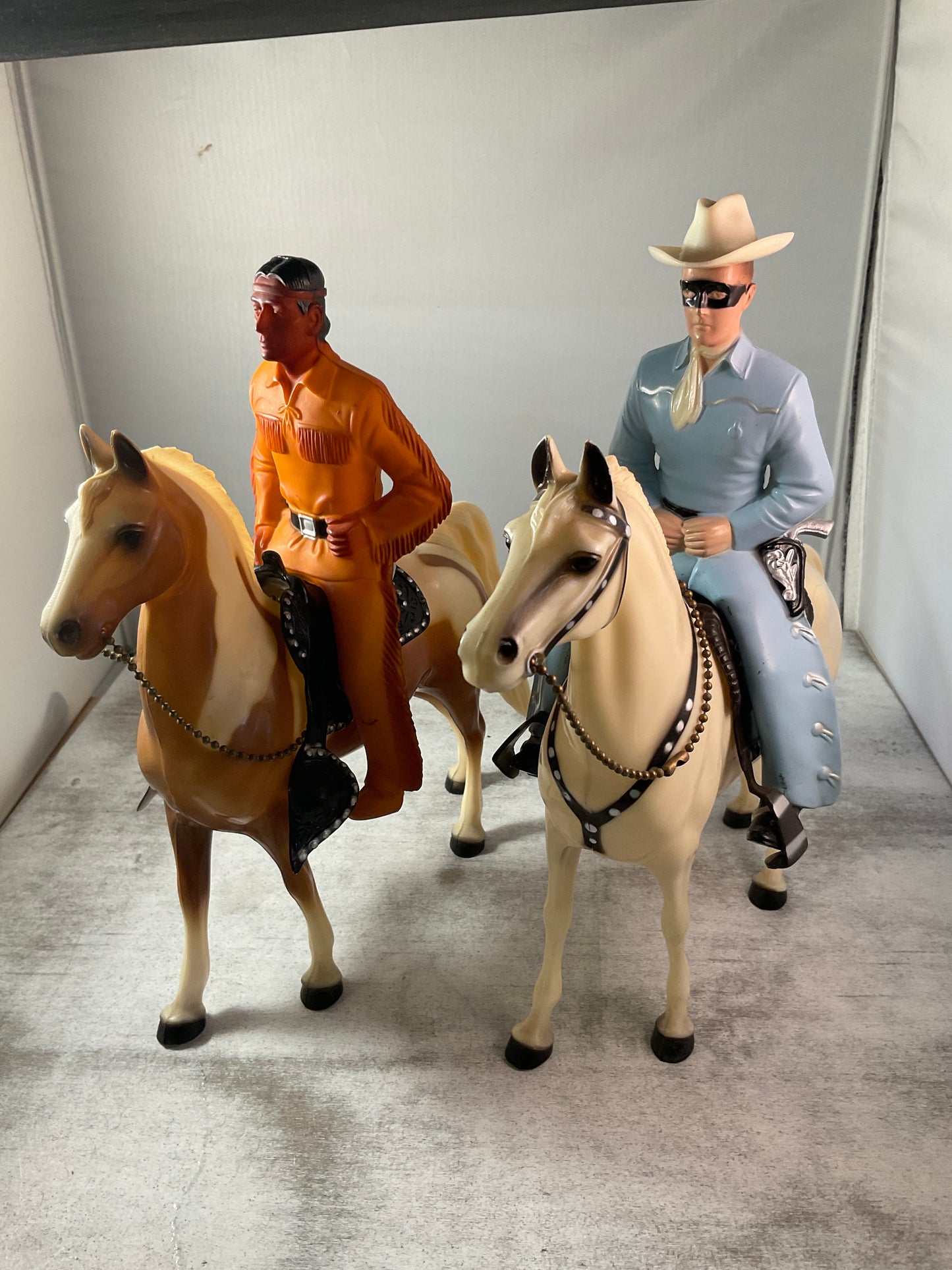 Vintage Lone Ranger & Tonto Horseback Figures | Retro Western Collectible Set
