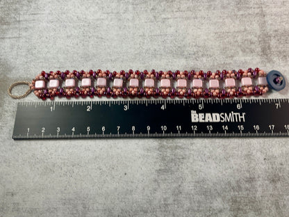 Blush Mosaic Beaded Bracelet – Tila & SuperDuo Seed Bead Design