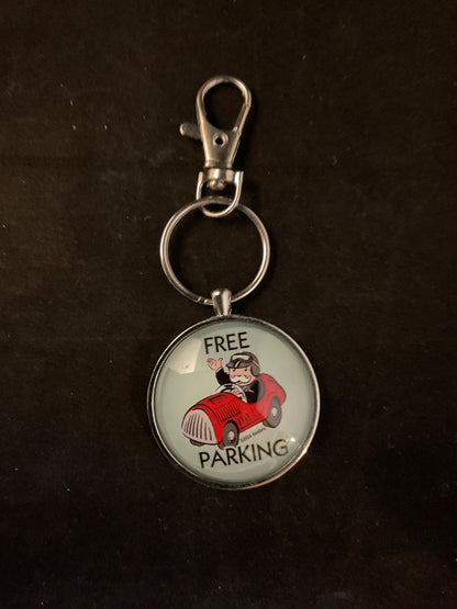 Retro Pop Culture Keychains | Pac-Man, Captain Shield & Free Parking Designs