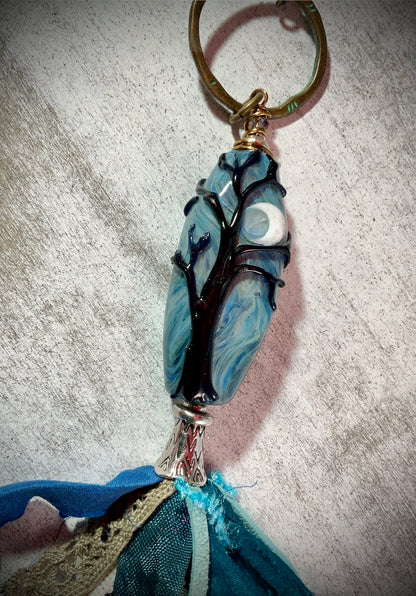 Midnight Grove — Handblown Glass Tassel Charm