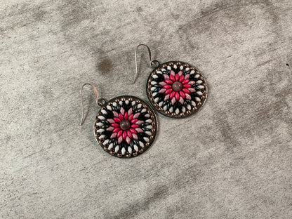 Desert Bloom Jasper Mandala Earrings
