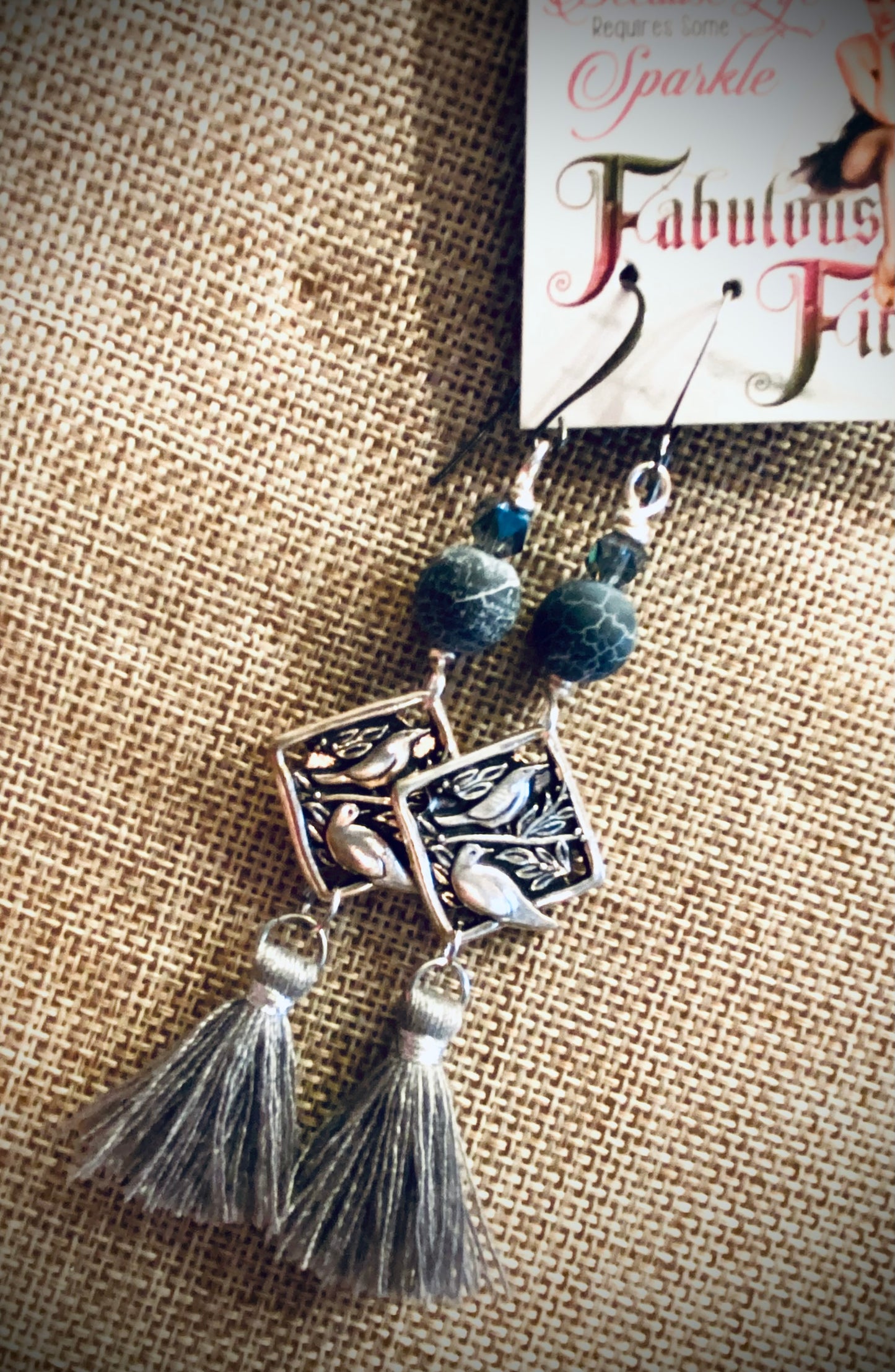 Birds In Blue Earrings