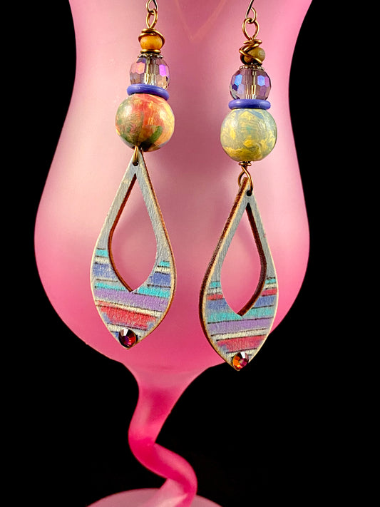 Striped Teardrops Earrings