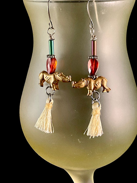 Chubby Hippopotamus Earrings