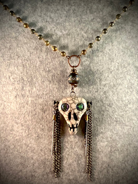 Skulls & Fringe Clay by Maku Day Of The Dead Necklace