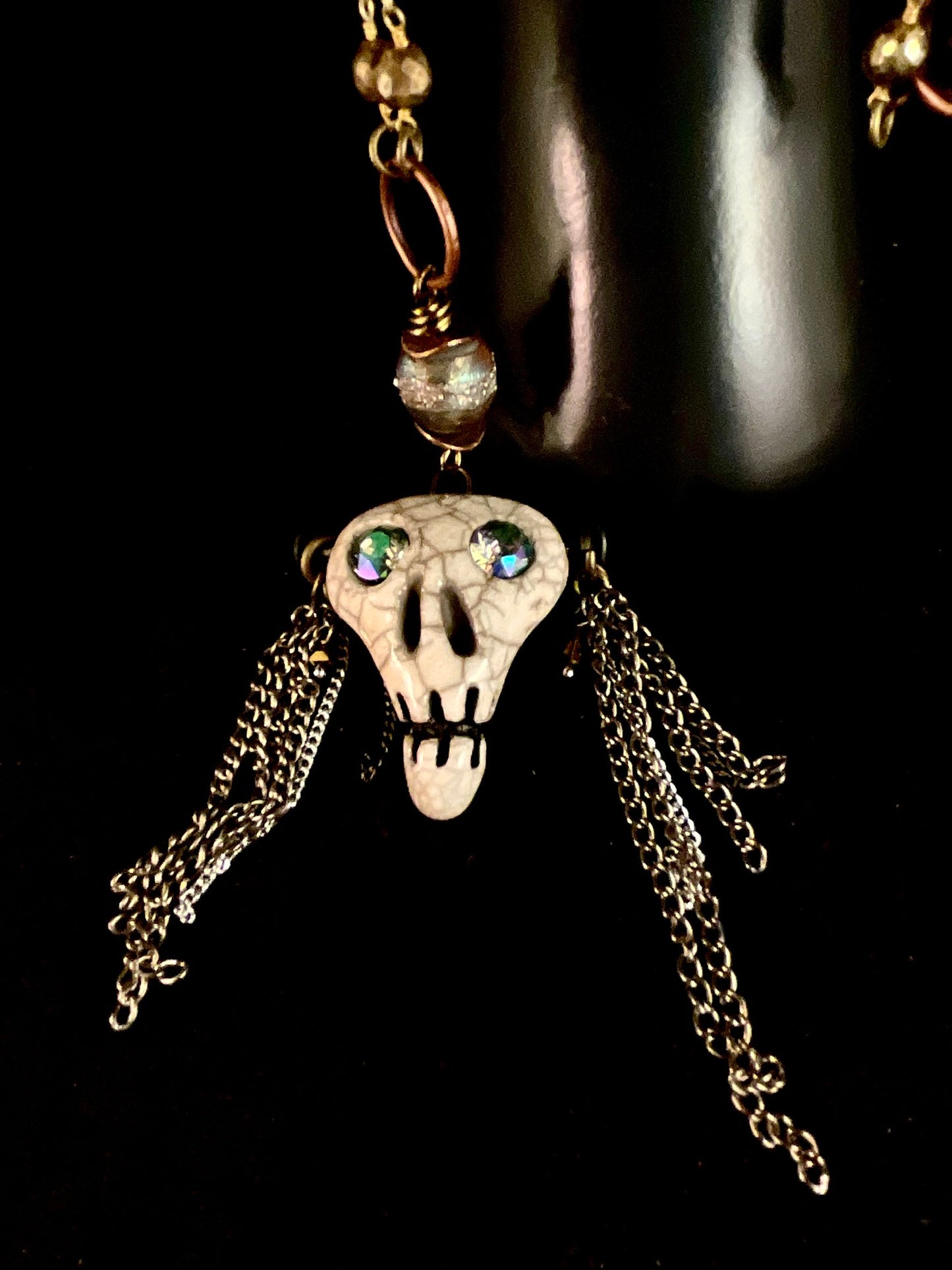 Skulls & Fringe Clay by Maku Day Of The Dead Necklace