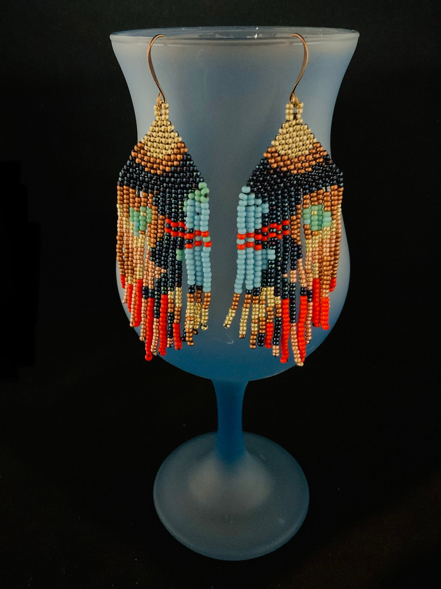 Brick Stitched Ultra Modern Seed Bead Earrings