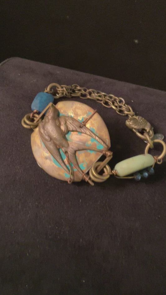 Swallow Mixed Metal Bracelet