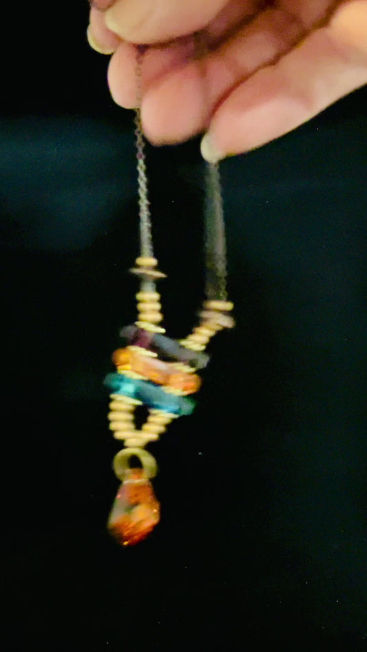 Fall Crystal Bar Necklace